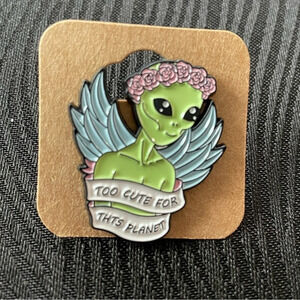 $5 bundled - To cute For This  Planet Alien Enamel Pin